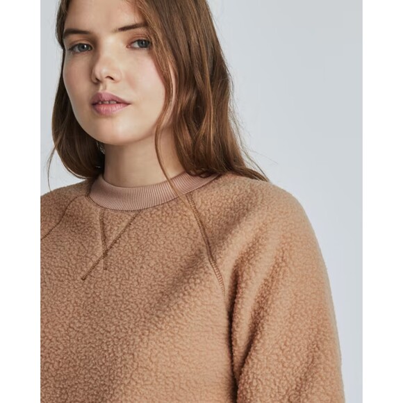 Everlane The ReNew Fleece Raglan Sweatshirt in camel - Picture 3 of 10